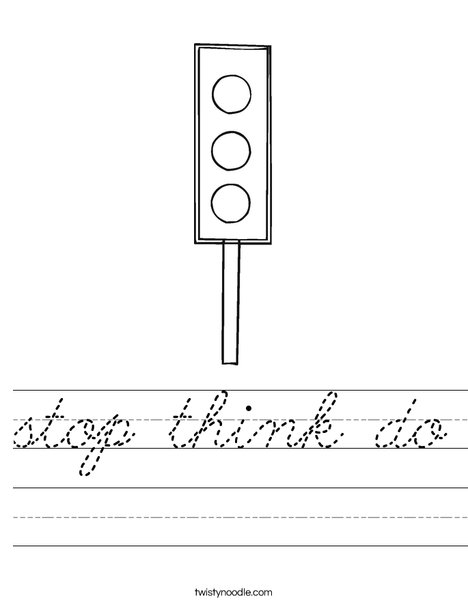 Traffic Light Worksheet