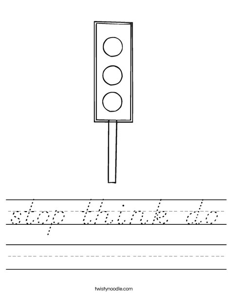 Traffic Light Worksheet