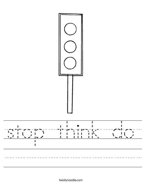 Traffic Light Worksheet