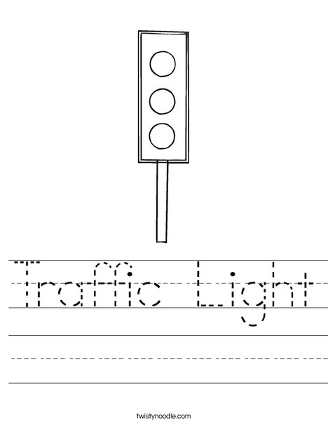 Traffic Light Worksheet