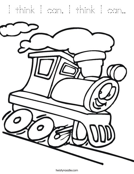 T is for Train Coloring Page