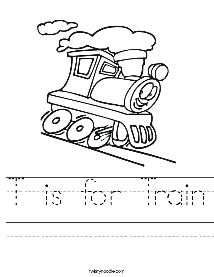 T Is For Train Worksheet Twisty Noodle T Is For Train Worksheet Twisty Noodle