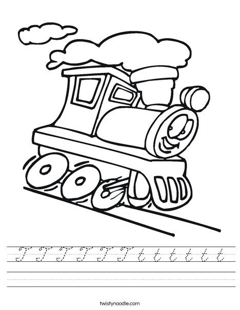 T is for Train Worksheet