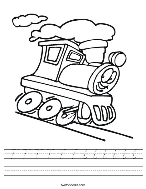 T is for Train Worksheet