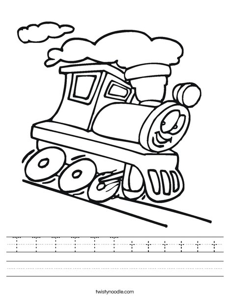 T is for Train Worksheet