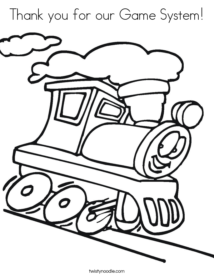 Thank you for our Game System! Coloring Page