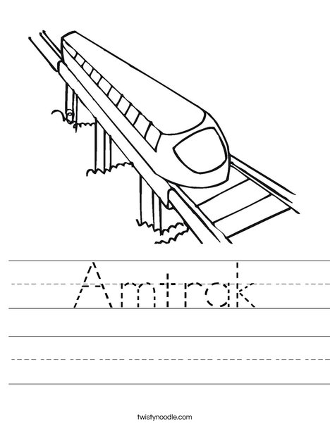 Amtrak Worksheet Twisty Noodle