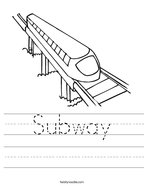 Subway Handwriting Sheet
