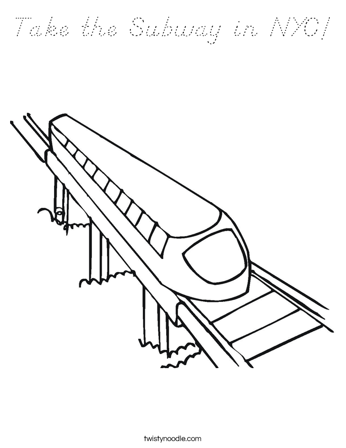 Take the Subway in NYC! Coloring Page