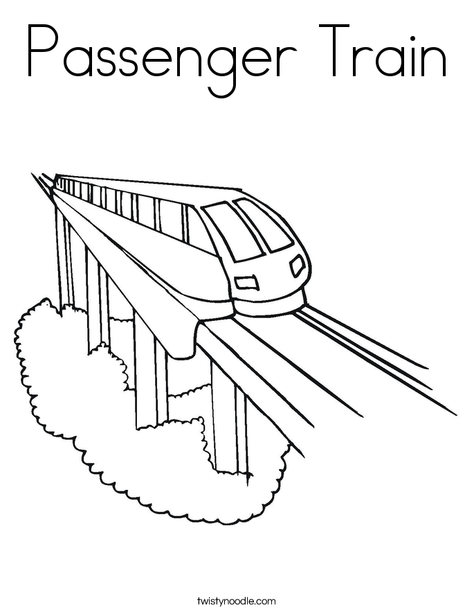 Passenger Train Coloring Page