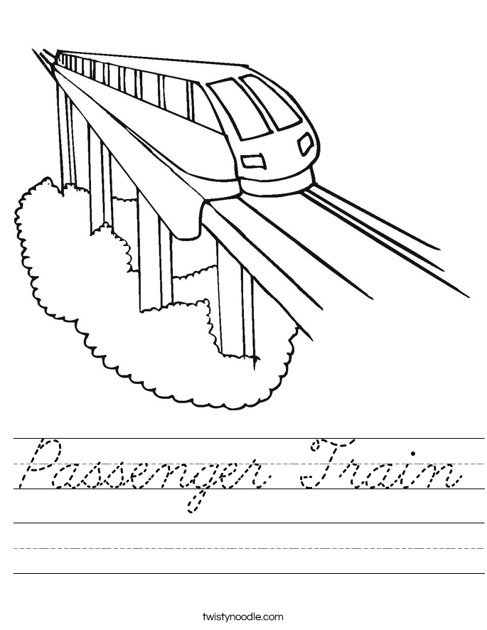 Passenger Train Worksheet