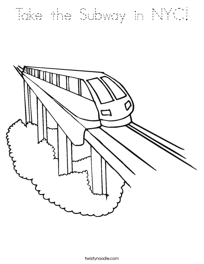 Take the Subway in NYC! Coloring Page