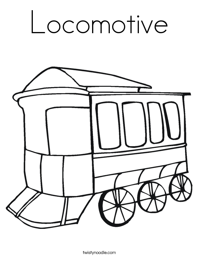 Locomotive Coloring Page Twisty Noodle