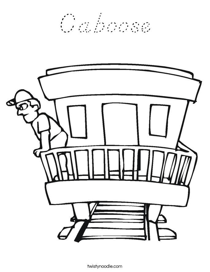 Caboose Coloring Page