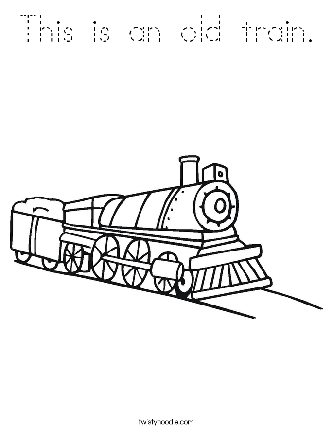 This is an old train. Coloring Page