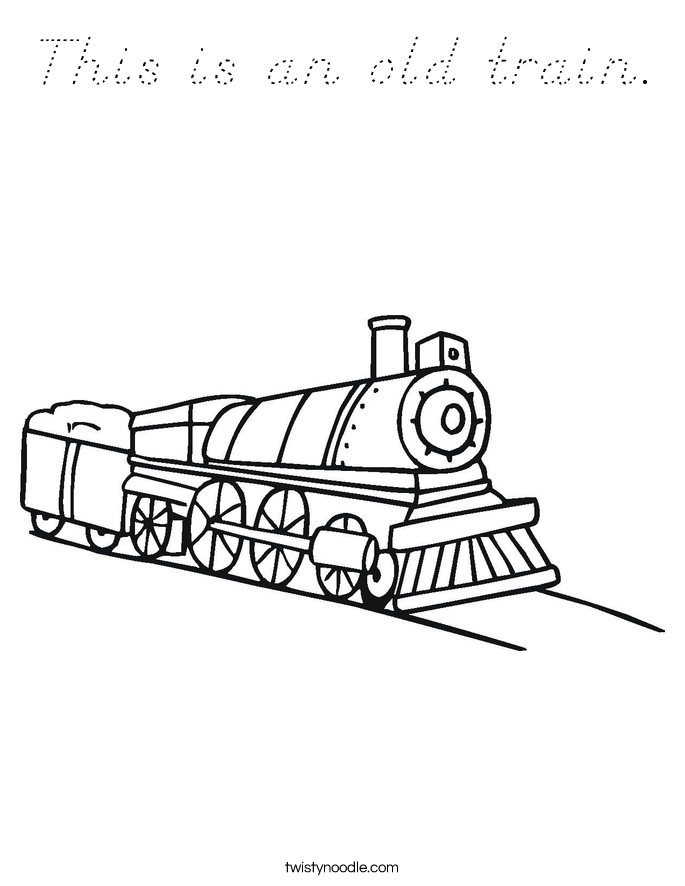 This is an old train. Coloring Page