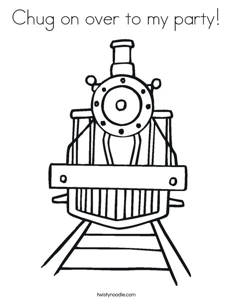 Party Train Coloring Page