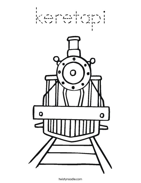 Party Train Coloring Page