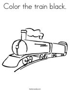 Color the train black Coloring Page