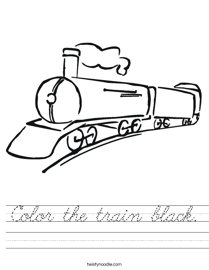 Color the train black. Worksheet