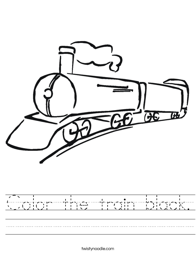 Color the train black Worksheet - Twisty Noodle