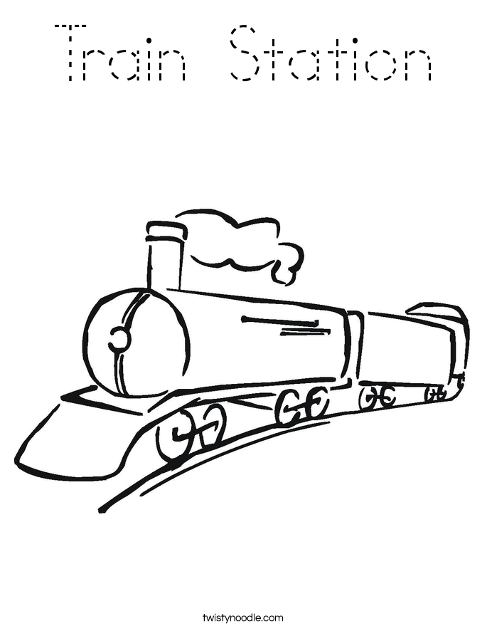 Train Station Coloring Page