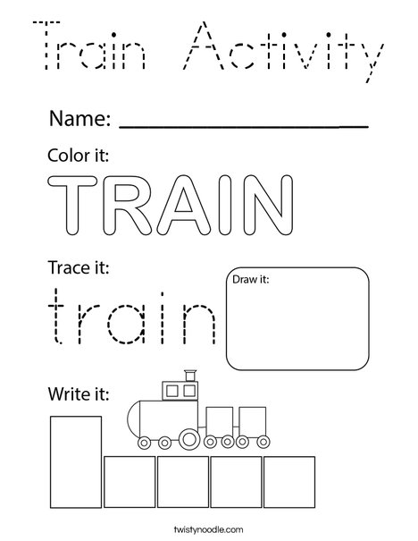Train Activity Coloring Page