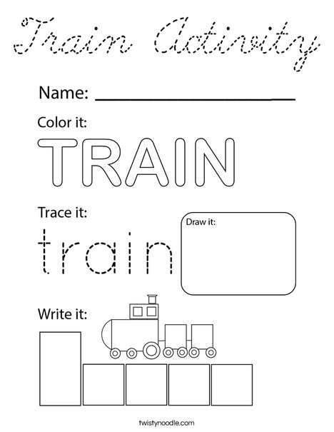 Train Activity Coloring Page