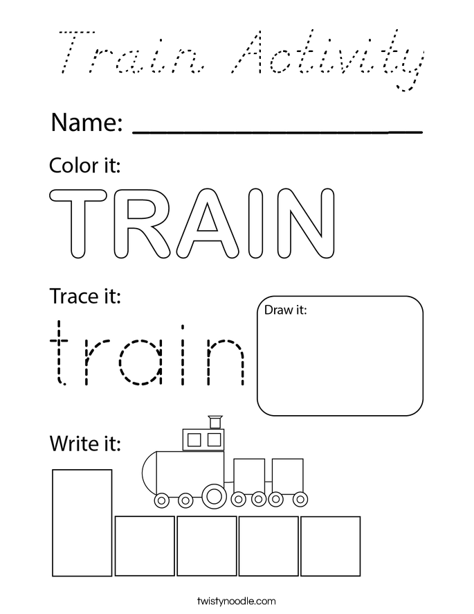 Train Activity Coloring Page