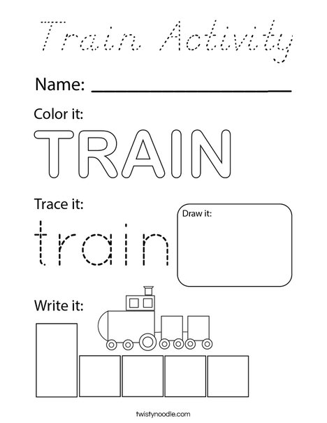 Train Activity Coloring Page