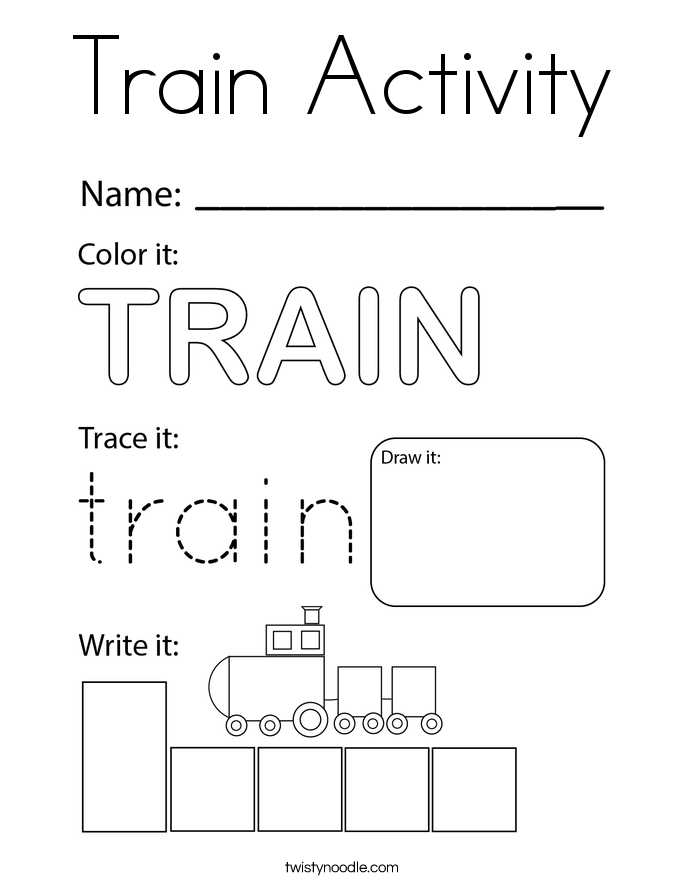 Train Activity Coloring Page