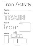 Train Activity Coloring Page