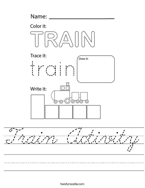 Train Activity Worksheet