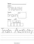 Train Activity Worksheet