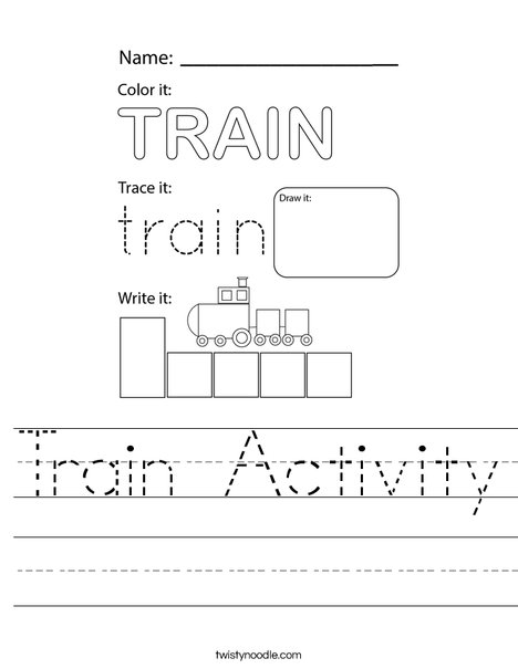 Train Activity Worksheet