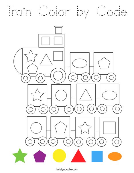 Train Color by Code Coloring Page