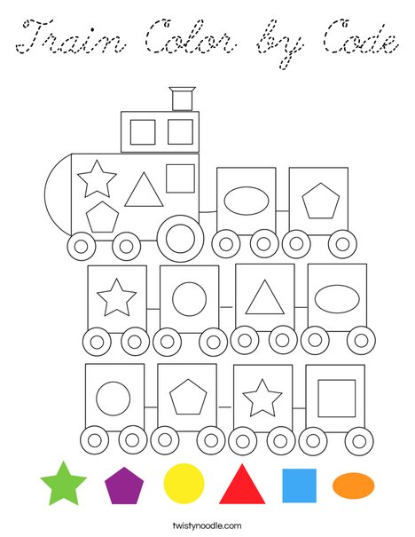 Train Color by Code Coloring Page