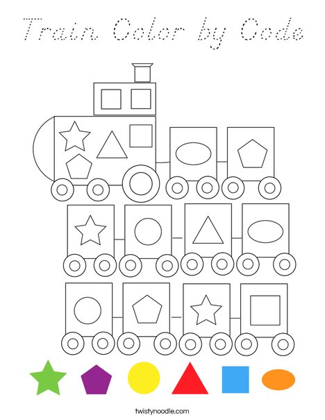 Train Color by Code Coloring Page