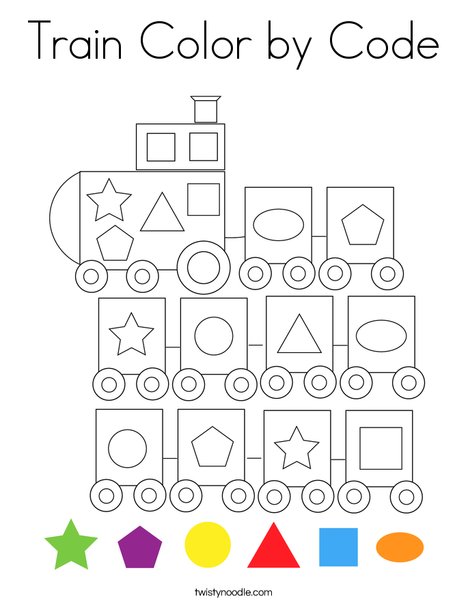 Train Color by Code Coloring Page