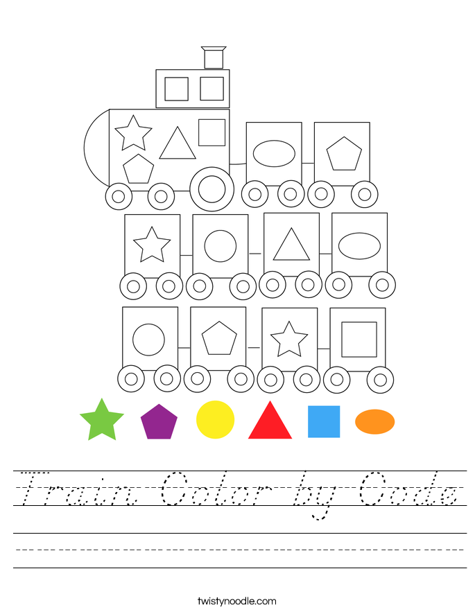 Train Color by Code Worksheet