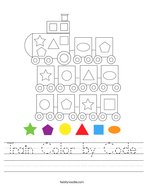 Train Color by Code Handwriting Sheet