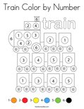 Train Color by Number Coloring Page