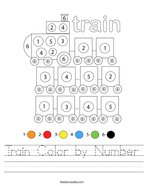 Train Color by Number Handwriting Sheet