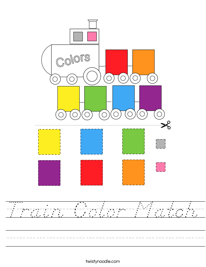 Train Color Match Worksheet