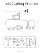 Train Cutting Practice Coloring Page