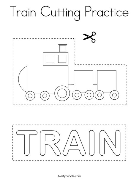 Train Cutting Practice Coloring Page