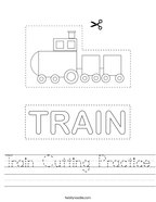 Train Cutting Practice Handwriting Sheet
