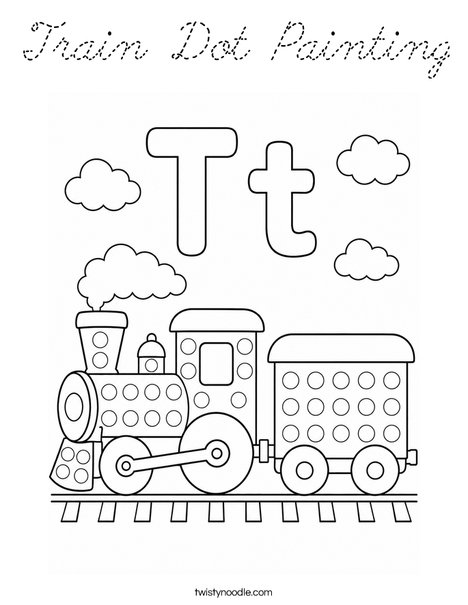 Train Dot Painting Coloring Page