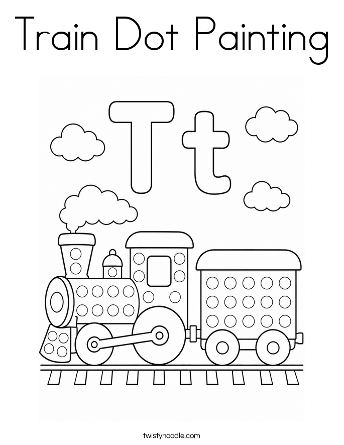 Train Dot Painting Coloring Page
