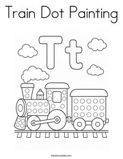 Train Dot Painting Coloring Page